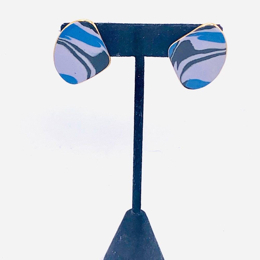Handmade vintage porcelain earrings abstract